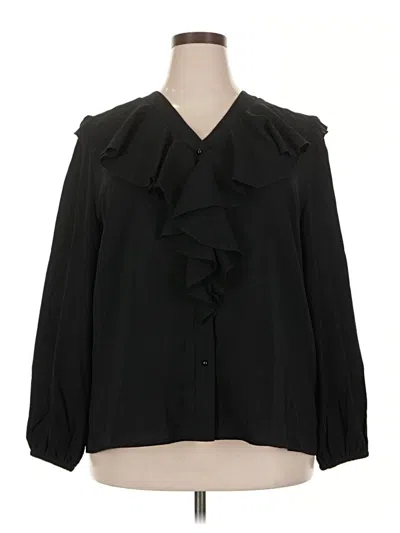 Pre-owned Assorted Brands Long Sleeve Blouse In Black