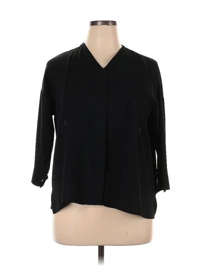 Pre-owned Assorted Brands Long Sleeve Blouse In Black