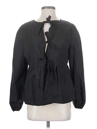 Pre-owned Assorted Brands Long Sleeve Blouse In Black