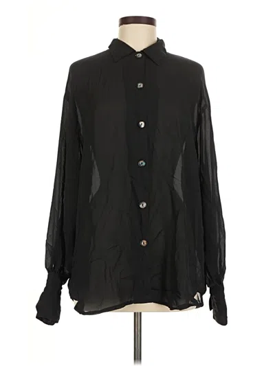 Pre-owned Assorted Brands Long Sleeve Blouse In Black