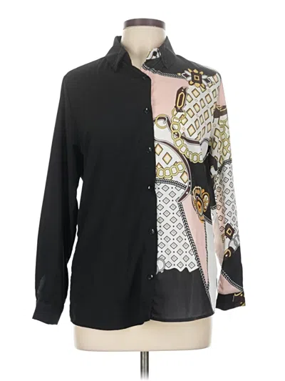 Pre-owned Assorted Brands Long Sleeve Blouse In Black