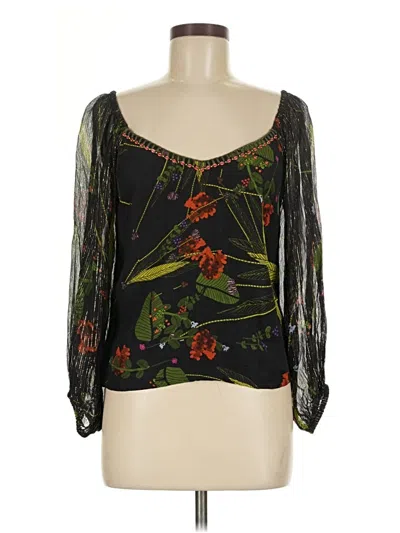 Pre-owned Assorted Brands Long Sleeve Blouse In Black