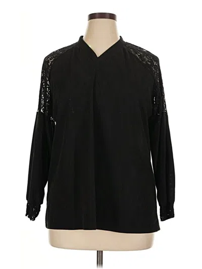 Pre-owned Assorted Brands Long Sleeve Blouse In Black