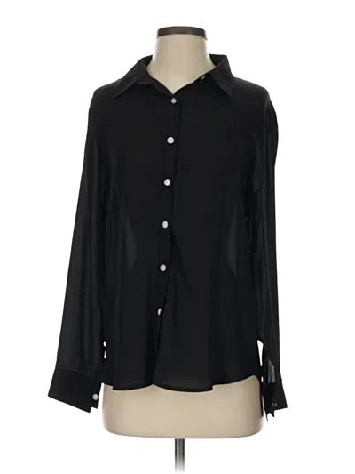 Pre-owned Assorted Brands Long Sleeve Blouse In Black