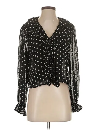 Pre-owned Assorted Brands Long Sleeve Blouse In Black