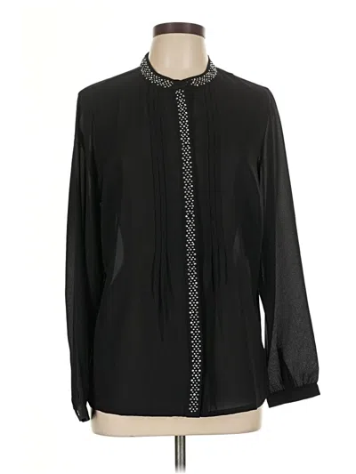 Pre-owned Assorted Brands Long Sleeve Blouse In Black