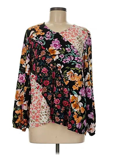 Pre-owned Assorted Brands Long Sleeve Blouse In Black