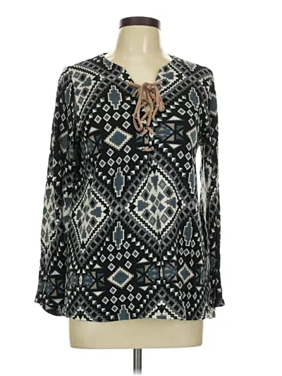 Pre-owned Assorted Brands Long Sleeve Blouse In Black