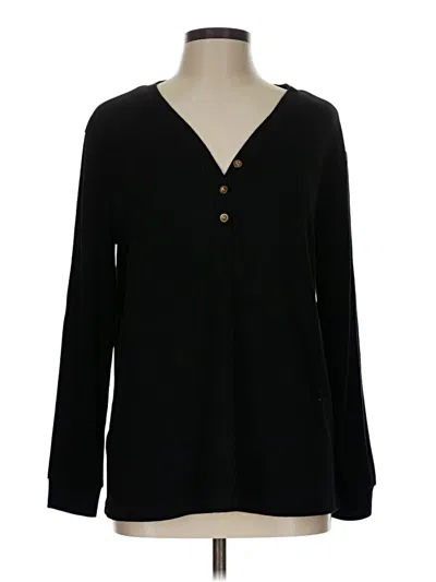 Pre-owned Assorted Brands Long Sleeve Blouse In Black