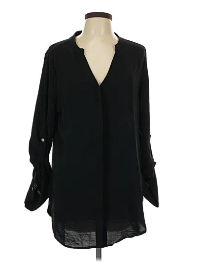 Pre-owned Assorted Brands Long Sleeve Blouse In Black