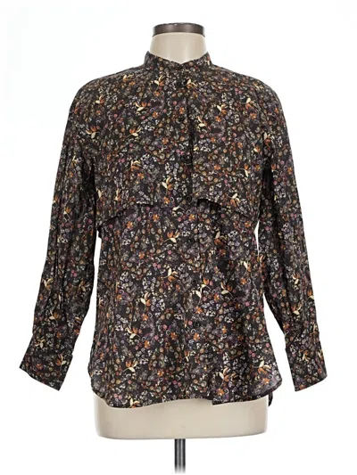 Pre-owned Assorted Brands Long Sleeve Blouse In Black