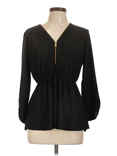 Pre-owned Assorted Brands Long Sleeve Blouse In Black