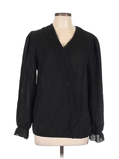 Pre-owned Assorted Brands Long Sleeve Blouse In Black