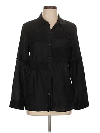 Pre-owned Assorted Brands Long Sleeve Blouse In Black