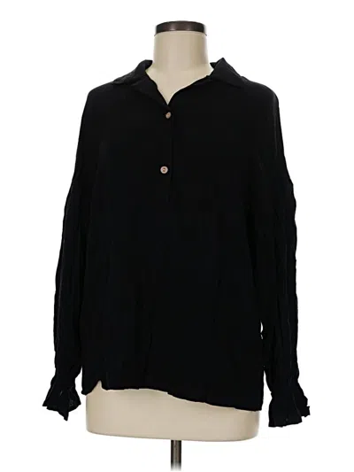 Pre-owned Assorted Brands Long Sleeve Blouse In Black