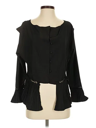 Pre-owned Assorted Brands Long Sleeve Blouse In Black