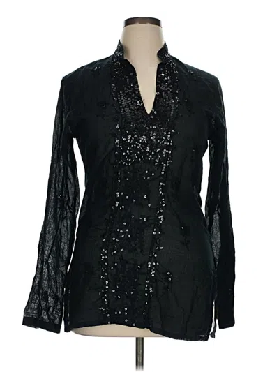 Pre-owned Assorted Brands Long Sleeve Blouse In Black