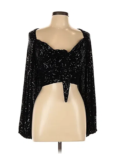 Pre-owned Assorted Brands Long Sleeve Blouse In Black