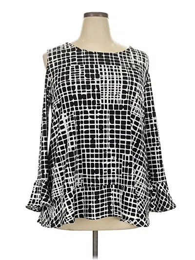 Pre-owned Assorted Brands Long Sleeve Blouse In Black