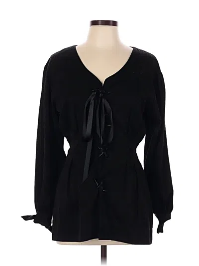 Pre-owned Assorted Brands Long Sleeve Blouse In Black