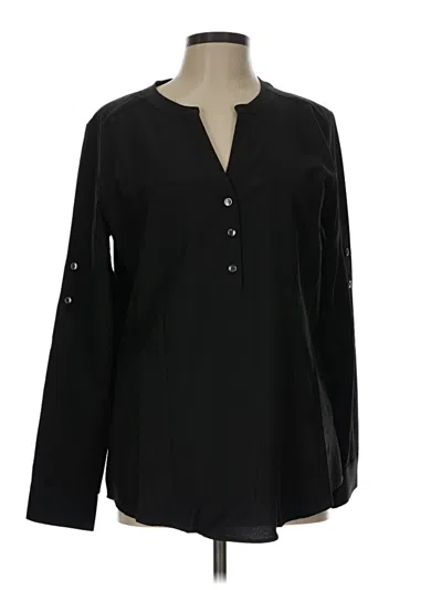 Pre-owned Assorted Brands Long Sleeve Blouse In Black