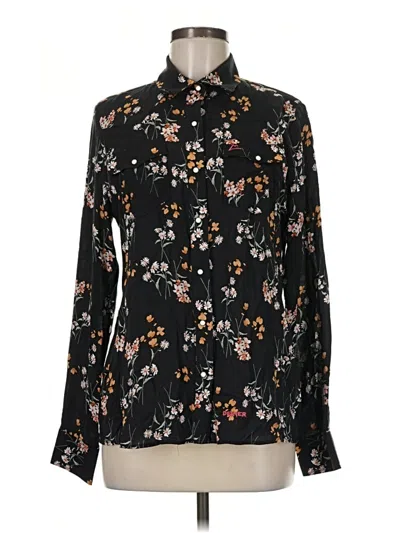 Pre-owned Assorted Brands Long Sleeve Blouse In Black