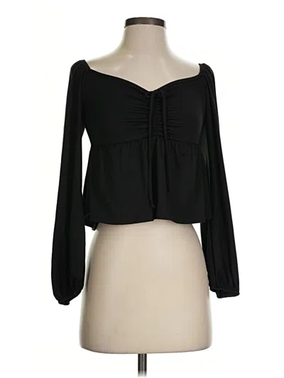 Pre-owned Assorted Brands Long Sleeve Blouse In Black