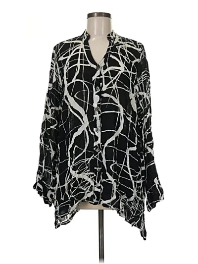 Pre-owned Assorted Brands Long Sleeve Blouse In Black