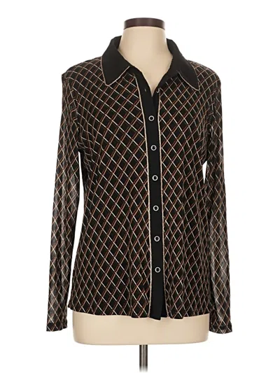 Pre-owned Assorted Brands Long Sleeve Blouse In Black