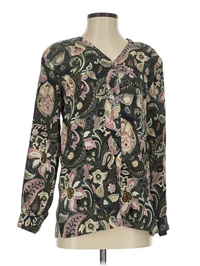 Pre-owned Assorted Brands Long Sleeve Blouse In Black