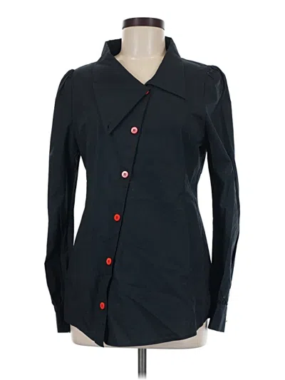 Pre-owned Assorted Brands Long Sleeve Blouse In Black
