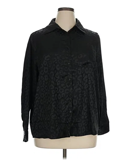 Pre-owned Assorted Brands Long Sleeve Blouse In Black