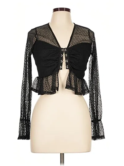 Pre-owned Assorted Brands Long Sleeve Blouse In Black
