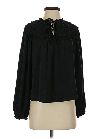 Pre-owned Assorted Brands Long Sleeve Blouse In Black
