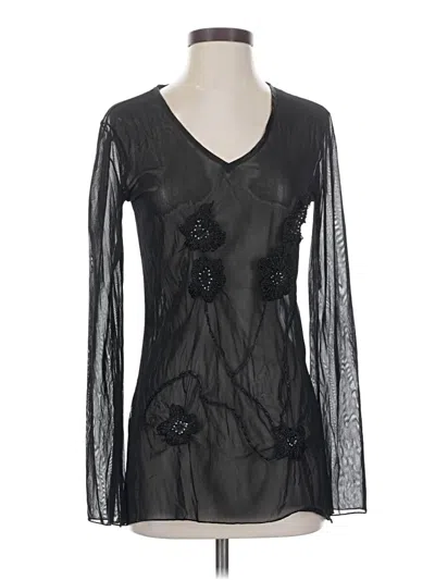 Pre-owned Assorted Brands Long Sleeve Blouse In Black