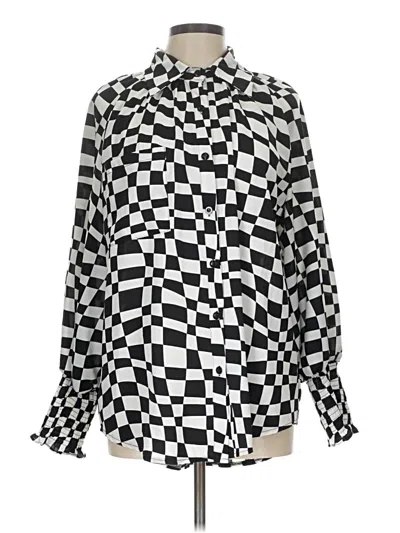 Pre-owned Assorted Brands Long Sleeve Blouse In Black
