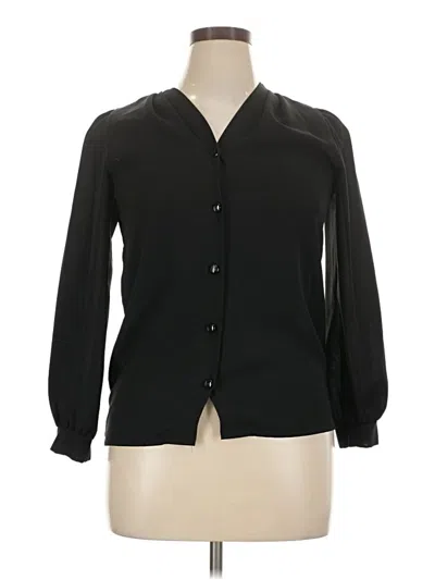 Pre-owned Assorted Brands Long Sleeve Blouse In Black