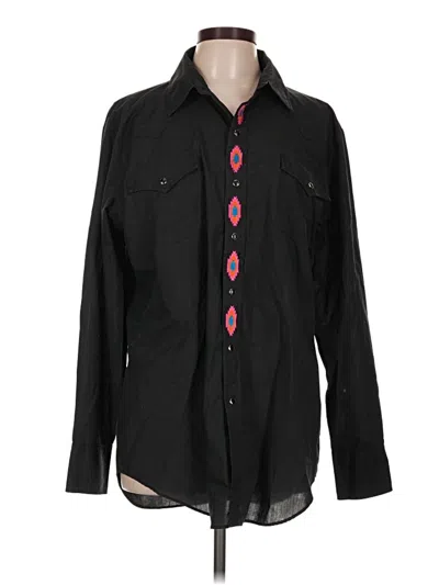 Pre-owned Assorted Brands Long Sleeve Blouse In Black