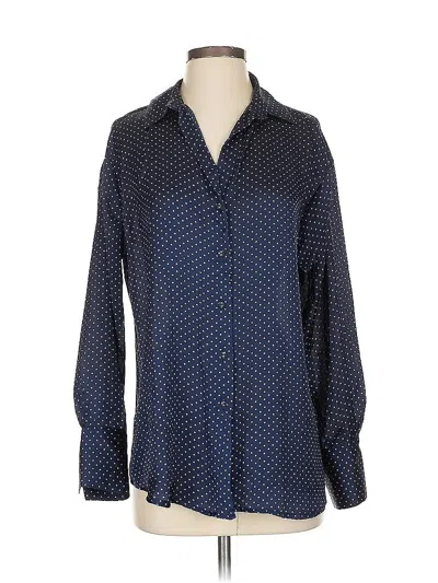 Pre-owned Assorted Brands Long Sleeve Blouse In Blue