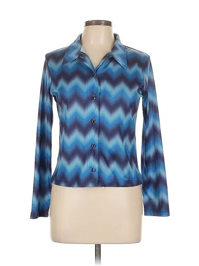 Pre-owned Assorted Brands Long Sleeve Blouse In Blue