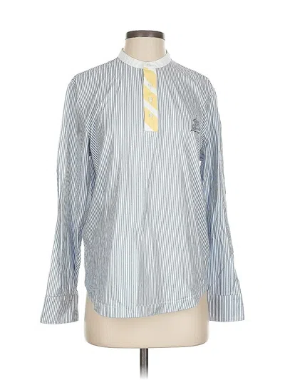 Pre-owned Assorted Brands Long Sleeve Blouse In Blue