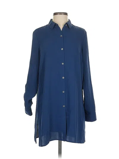 Pre-owned Assorted Brands Long Sleeve Blouse In Blue