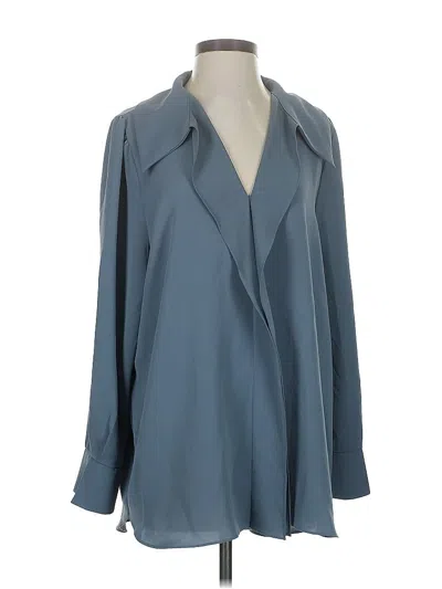 Pre-owned Assorted Brands Long Sleeve Blouse In Blue