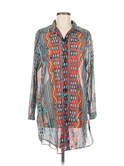 Pre-owned Assorted Brands Long Sleeve Blouse In Blue