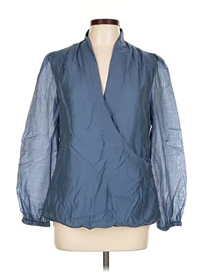 Pre-owned Assorted Brands Long Sleeve Blouse In Blue