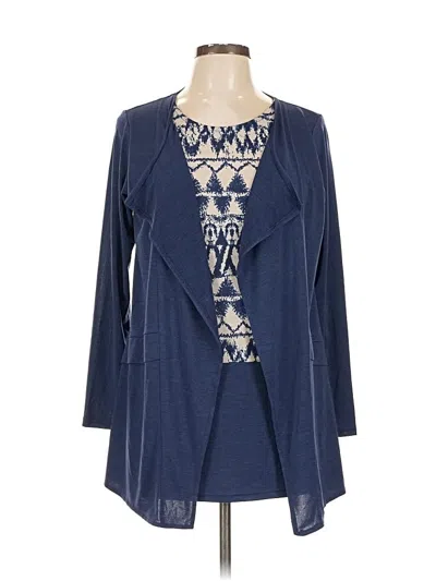 Pre-owned Assorted Brands Long Sleeve Blouse In Blue