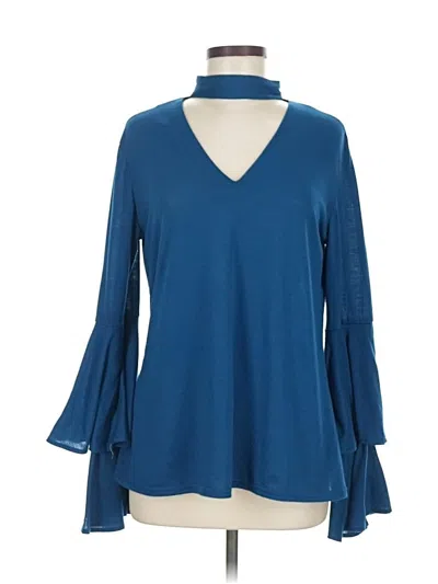 Pre-owned Assorted Brands Long Sleeve Blouse In Blue