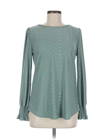 Pre-owned Assorted Brands Long Sleeve Blouse In Blue