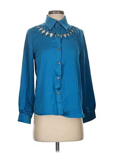 Pre-owned Assorted Brands Long Sleeve Blouse In Blue