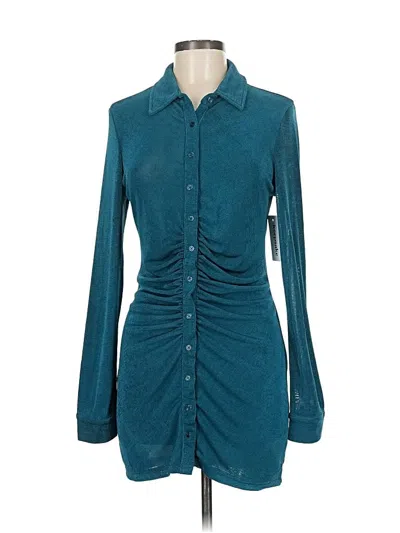 Pre-owned Assorted Brands Long Sleeve Blouse In Blue